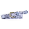 Cintura intrecciata in corda cerata lavanda con fibbia rotonda in metallo bronzo - Blu jeans / 105*1.8