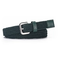 Kids elastic woven canvas belt with silver pin buckle in dark green finish - Length 82*2 / Dark Green