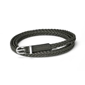 Ceinture fine tressée vert olive avec boucle en fer à cheval argentée pour femme - Longueur 110cm x Largeur 1,0cm / Vert Militaire