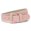 Fashionable light pink leather belt with color-matched buckle for women's outfits - 105*2.8 / Pink