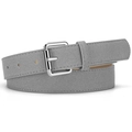 Ceinture minimaliste en similicuir mat gris pour femme avec boucle carrée argentée - 105cm x 2.8cm / Gris