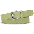 Ceinture fine rétro en daim vert clair pour femme avec boucle rectangulaire argentée - 105cm x 2.8cm / Vert clair