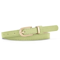 Cintura sottile verde chiaro in pelle scamosciata PU con elegante fibbia dorata - Verde chiaro