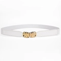 Ceinture élastique blanche élégante pour femme avec boucle dorée en forme de vague - 70cm / Blanc