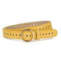 Cinturón amarillo para niños con estrellas perforadas y hebilla redonda dorada - Talla Regular / Amarillo