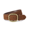 Cintura da donna in finta pelle scamosciata marrone con fibbia ovale dorata vintage - Cammello / Taglia unica