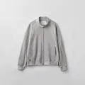 Men's casual standing collar grey sports jacket with zipper and ribbed cuffs - S / Mixed Grey