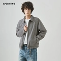 Zwart-wit geruit herenjack met ritssluiting en klassieke kraag in een casual stijl - S / Blauw