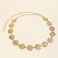 Eleganter goldener Metall-Taillenkette für Damen mit handgefertigter Hammerschlag-Optik - Gold