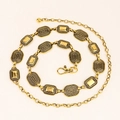 Catena da vita in metallo dorato vintage con maglie testurizzate e chiusura a moschettone - Argento