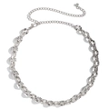 Elegant silver metal waist chain belt with radial embossed rings and lobster clasp - Radial Relief Texture Style (634Silver)