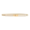 Ceinture élastique beige minimaliste avec boucle en métal doré poli élégant - Beige / 65cm