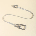 Silberne elastische Feder-Taillenkette mit geometrischer Schnalle für Damenkleider - 19323 Stil (19323 Silver) / Silber