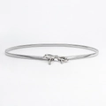 Elegante catena in vita elastica argento con fiocco sottile cintura in metallo - Argento