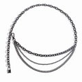 Punk-Stil Gunmetal mehrlagige Metall-Taillenkette mit industriellem Schlossanhänger - Gunmetal