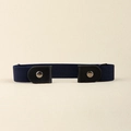 Verstellbarer dunkelblauer elastischer Gürtel mit schwarzen Lederenden für Jeans - Marineblau