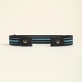 Verstellbarer elastischer unsichtbarer Gürtel in Schwarz mit blauen Streifen - Hellblau-schwarz