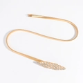 Catena da vita elastica dorata da donna con chiusura a foglia in cristallo lucido - Oro (Forma di Foglia 19414)