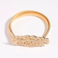 Women's vintage gold elastic spring waist belt with ornate filigree floral buckle - Gold (Hollow Carved 19410)