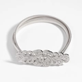Women's silver elastic spring belt featuring an intricate ornate hollow metal buckle - Silver (Hollow Carved 19410)