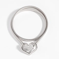 Silver metal spring waist chain with sparkling rhinestone heart buckle for women - Silver (Heart 19408)