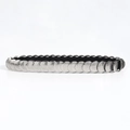 Elastic waist belt featuring overlapping silver metal discs with diamond texture and black fabric - Silver / 60-80cm