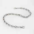 Gepolijste zilveren hiphop-broekketting met metalen karabijnsluitingen voor jeans - Zilveren Eenvoudige Ovale Ring Schakelketting (19133)