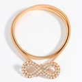 Modische goldene elastische Feder-Taillekette für Damen mit Unendlichkeits-Strass-Schnalle - Strass Unendlich Schnalle Gold (19416)