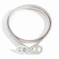 Silberne Feder-Taillenkette mit Strass-Schleifenschnalle für Kleider-Accessoires - Strass Schleifen Schnalle Silber (19415)
