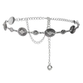 Catena da vita bohémien in argento vintage con motivi a sole e catenelle a più strati - Argento