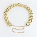 Chic gold-plated thick acrylic curb chain waist accessory for women with lobster clasp - Large Style (19273)