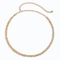 Catena da vita vintage in metallo dorato con perline luccicanti e chiusura a moschettone - Oro
