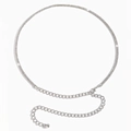Elegante catena da vita argento con strass scintillanti e anelli in metallo - Argento