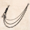 Catena per pantaloni punk a tre strati con dettagli in pelle vintage e borchie - Stile in Pelle con Borchie a Triplo Strato (HYK19144) / Canna di fucile