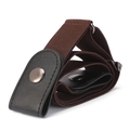 Cintura invisibile elastica senza fibbia marrone scuro con punte in ecopelle - 60-80cm / Marrone