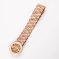 Boho-Strohgürtel mit bunter Flechtung und runder Holzschnalle für Damen Accessoires - Camouflage Mit Ovaler Holzschnalle