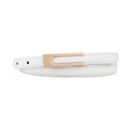 Ceinture fine en cuir blanc pour femme avec boucle dorée élégante en forme de U - Blanc