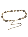 Vintage Metall-Taillenkette im Bohemian-Stil in Antikgold mit ovalen Strukturelementen - Gedrehtes Oval Gold