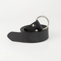 Mittelalterlicher Wikinger Gürtel aus schwarzem Leder mit Prägung und silberner Ringschnalle - O-Ring Geprägter Stil / Schwarz
