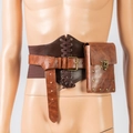 Steampunk vintage bruine lederen heuptas met korsetriem voor dames cosplay kostuums - Riem En Tas Outfit / Bruin