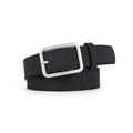 Ceinture minimaliste en cuir noir mat pour hommes avec boucle carrée classique en métal - 108cm / Noir