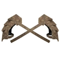 Hombreras medievales de cuero marrón con remaches para disfraces de cosplay vikingo - Caqui C