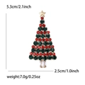 Kerstboom speldje met rode en groene kristallen voor damesmantels en accessoires - Rood-Groene Stijl