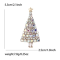 Glinsterende kristallen kerstboom broche voor dames met gouden ster en afmetingen - AB Witte Stijl
