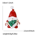 Spilla natalizia in smalto a forma di gnomo con albero, perla e dimensioni indicate - Rosso