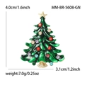 Spilla a forma di albero di Natale in smalto verde con strass colorati e stella - Verde (MM-BR-5608-GN)