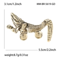 Vintage Krokodil-Brosche aus Goldlegierung für Anzüge, Größe 5,5cm x 3,1cm, elegant - Gold (MM-BR-5619-GD)