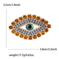 Broche de ojo turco con cristales azules y base dorada, 5,8 cm x 3,5 cm accesorio de moda - Amarillo