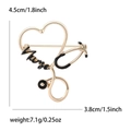 Broche de enfermera con corazón de estetoscopio de moda con esmalte negro en oro - Estilo Estetoscopio Corazón Esmalte Negro / Negro