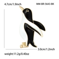 Broche pingouin mignonne en émail et alliage pour femmes en noir et blanc - Noir et Blanc